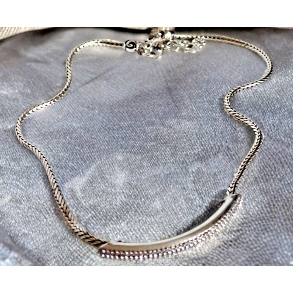 Brighton Meridian Blaze Collar Necklace & Bracelet Set Silver Tone Chain Crystal